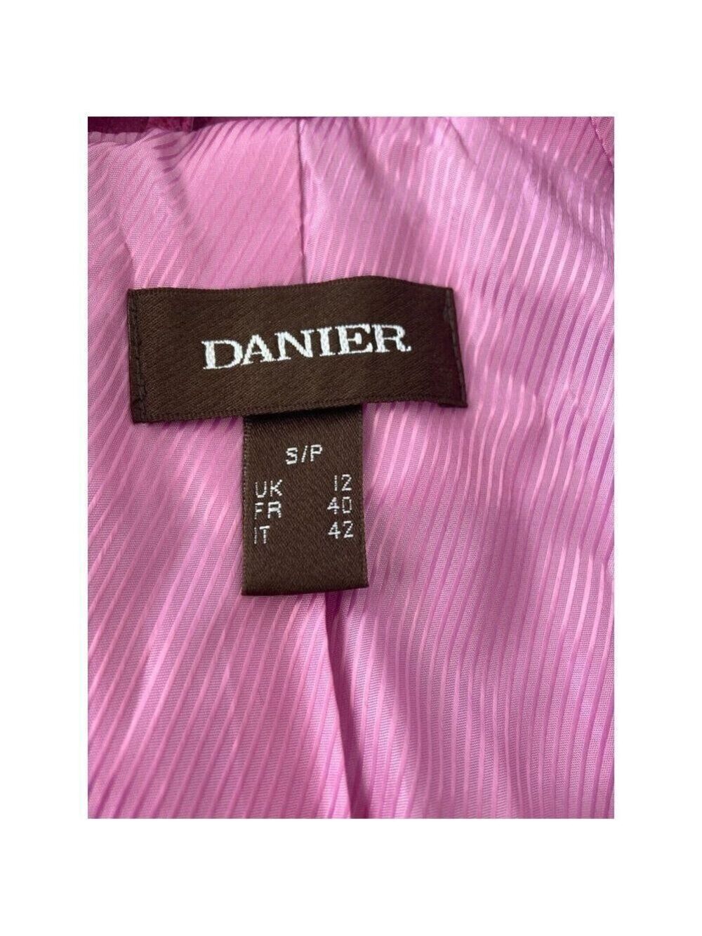 Danier Women's Vintage Hot Pink Genuine Leather Jacket Size Small / UK 12 - Picture 11 of 12